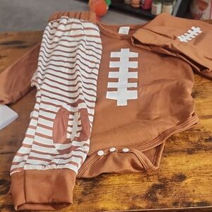 SHEIN Kids Brown Baby Football Outfit 9-12 Months